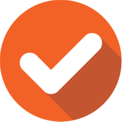  tick icon orange